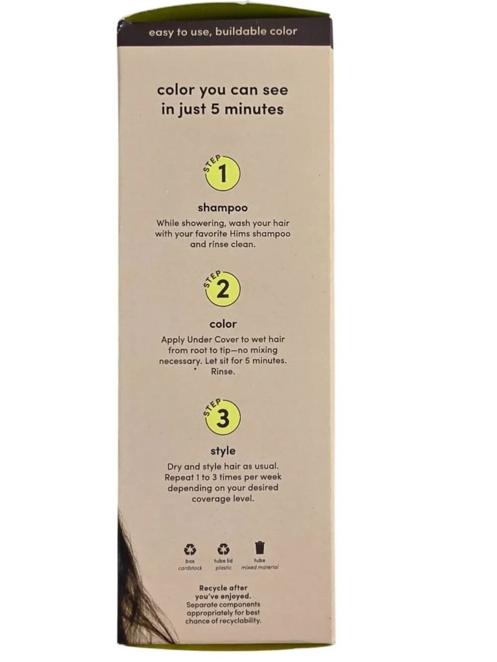 Hims Under Cover Hair Color Conditioner Rich Black Men 5 fl oz New In Box